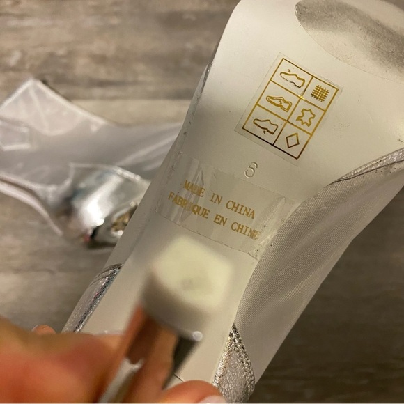 Jeffrey Campbell | Get-rowdy Heeled Bootie in Silver Mesh Size 6 - Picture 6 of 12